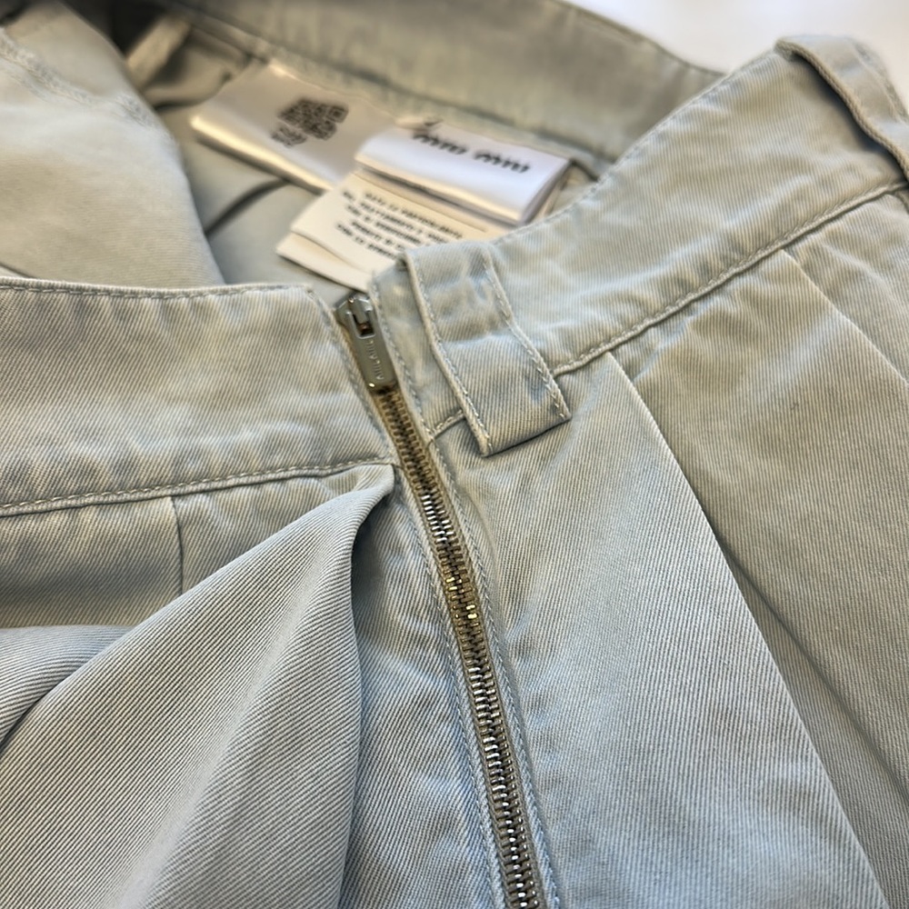 Miu Miu Logo Detailed Pleated Denim Skirt - Picture 6 of 6